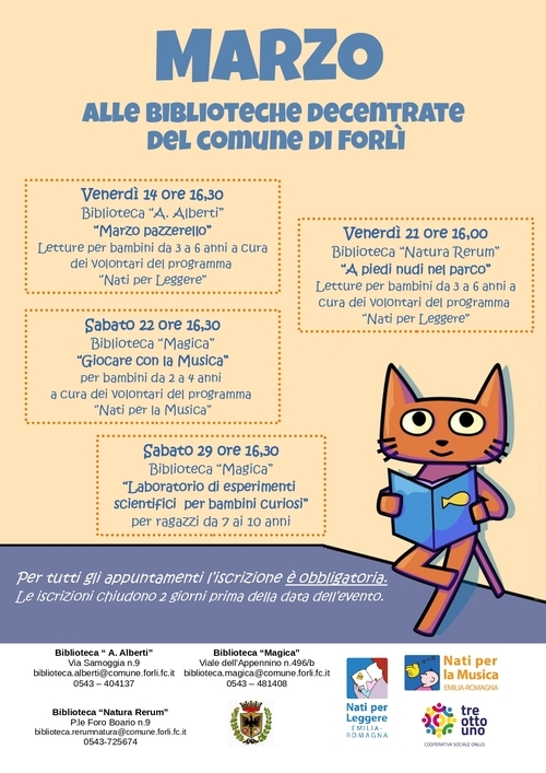 Letture e laboratori per bambini nelle biblioteche